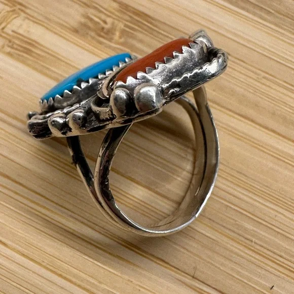 Navajo Sterling silver sleeping beauty, corral - Picture 4 of 11